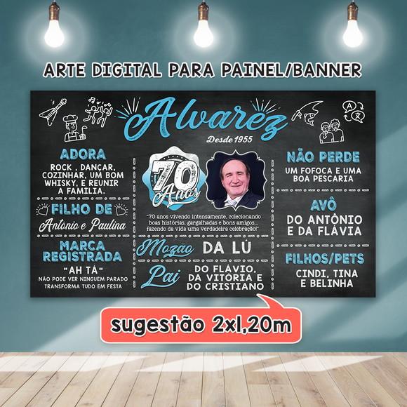Arte Digital para Painel Banner Aniversário 80 Anos