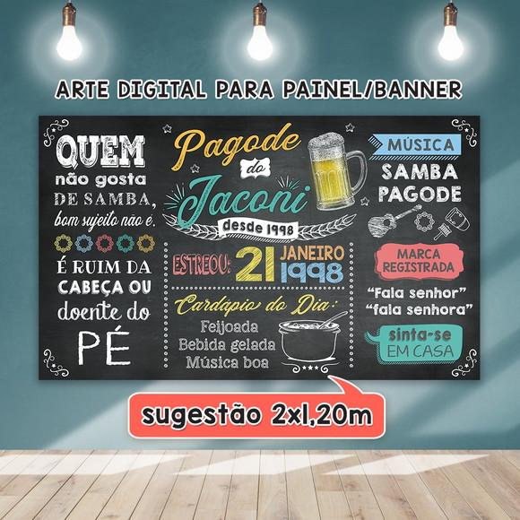 Arte Digital para Painel Banner Aniversário Pagode Samba
