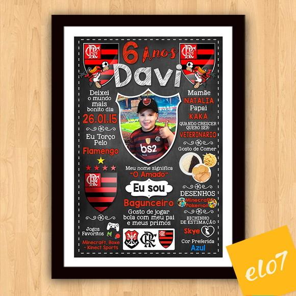 Chalkboard 20 Anos Times De Futebol Com Foto 30x42cm