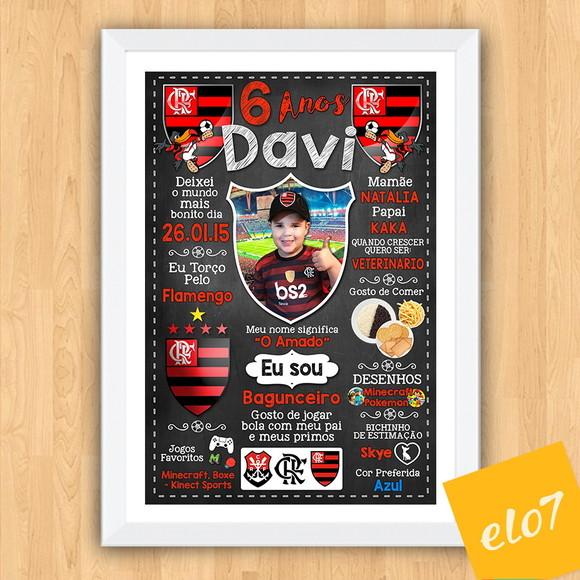 Chalkboard 20 Anos Times De Futebol Com Foto 30x42cm