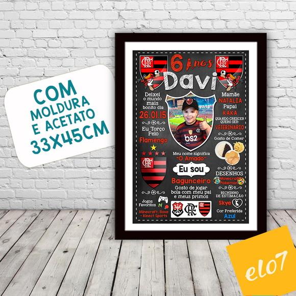 Chalkboard 20 Anos Times De Futebol Com Foto 30x42cm