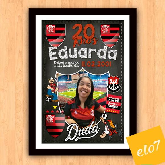 Chalkboard 20 Anos Times De Futebol Com Foto 30x42cm
