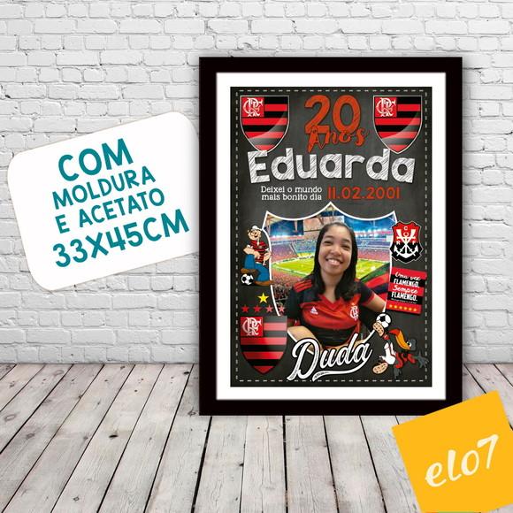 Chalkboard 20 Anos Times De Futebol Com Foto 30x42cm