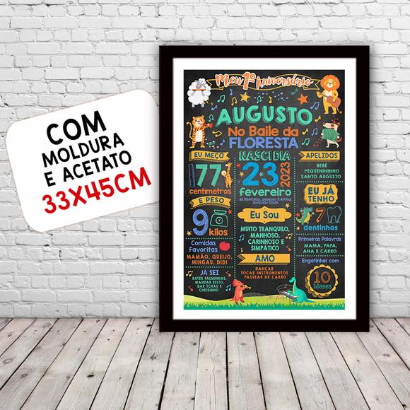 Chalkboard Aniversário Bichos no Baile da Floresta 30x42cm