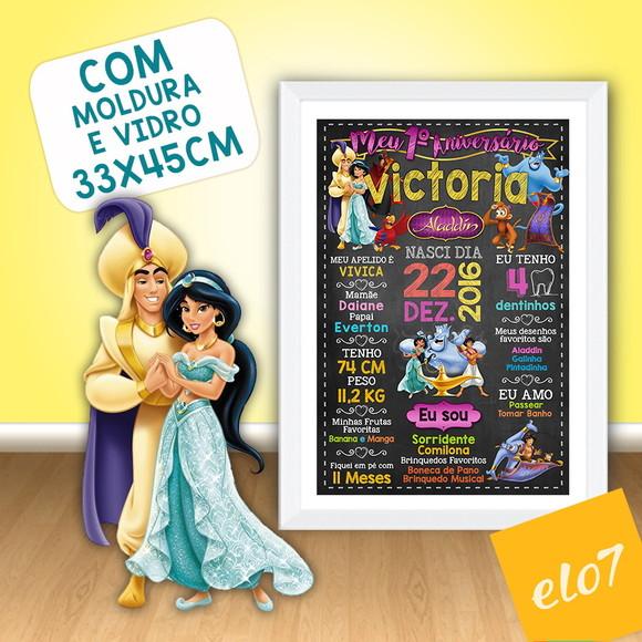 Chalkboard Aniversário c/ Moldura Alladin 30x42cm