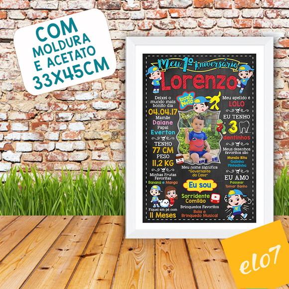 Chalkboard Aniversário C/ Moldura Luccas Neto 30x42cm