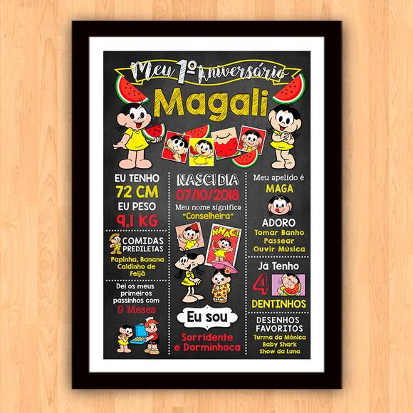 Chalkboard Aniversário c/ Moldura Magali 30x42cm