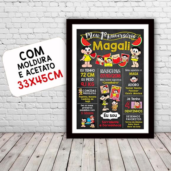 Chalkboard Aniversário c/ Moldura Magali 30x42cm