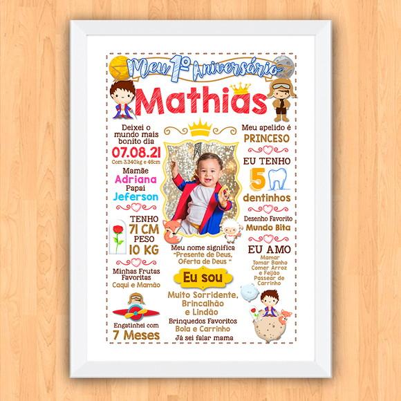 Chalkboard Aniversário c/ Moldura Pequeno Príncipe 30x42cm