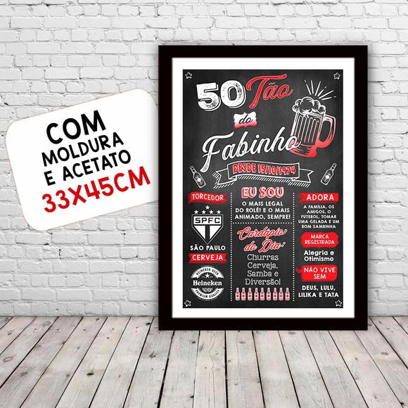 Chalkboard Aniversário Colorido com Frases 50tão 30x42cm