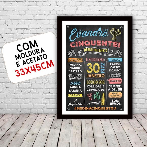 Chalkboard Aniversário Corrida A3 Cinquentei 30x42cm