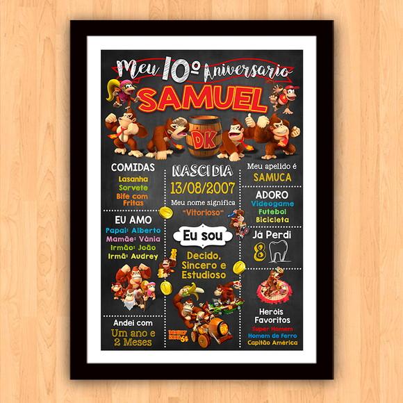 Chalkboard Aniversário Donkey Kong 10 Anos 30x42cm