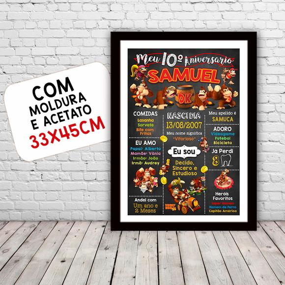 Chalkboard Aniversário Donkey Kong 10 Anos 30x42cm