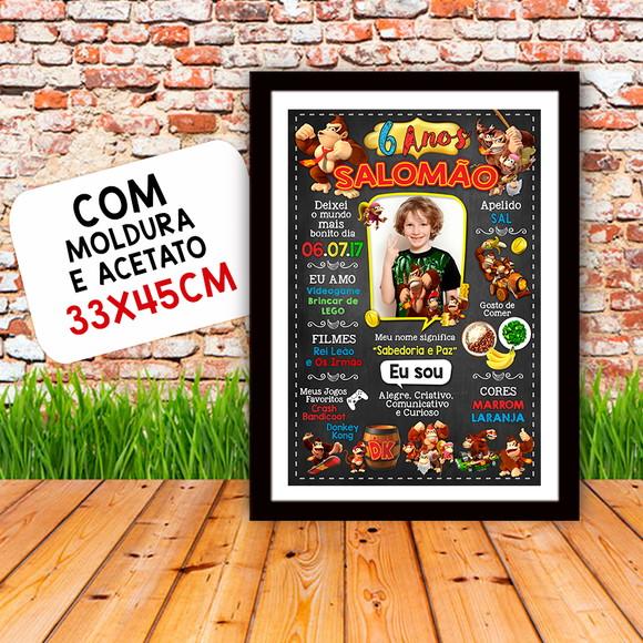 Chalkboard Aniversário Donkey Kong 6 Anos 30x42cm