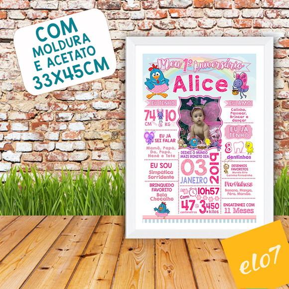 Chalkboard Aniversário Galinha Pintadinha Candy 30x42cm