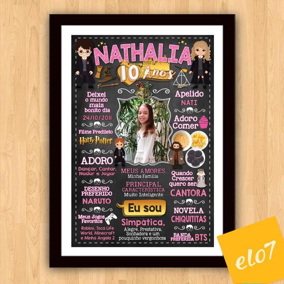 Chalkboard Aniversário Harry Potter 10 Anos 30x42cm