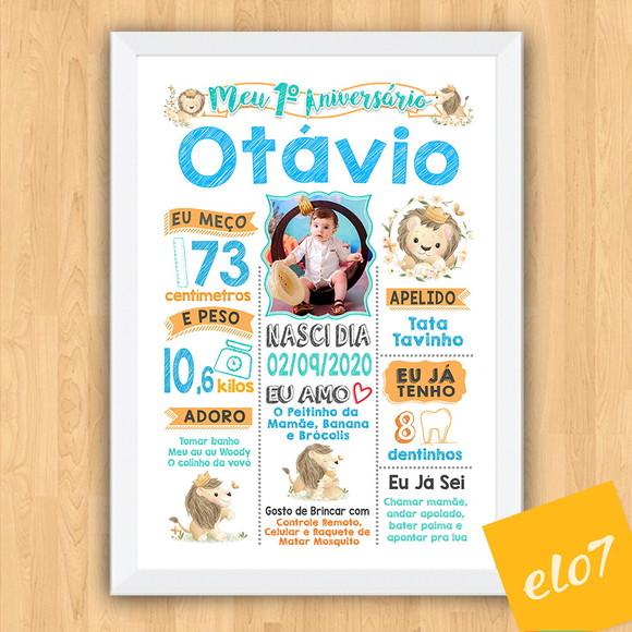 Chalkboard Aniversário Safari Zoológico Branco 30x42cm