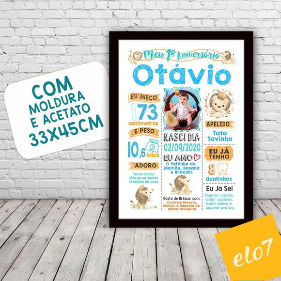 Chalkboard Aniversário Safari Zoológico Branco 30x42cm