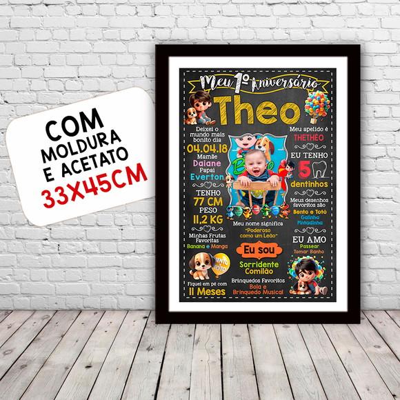 Chalkboard Poster Quadro Aniversário Bento e Totó 30x42cm