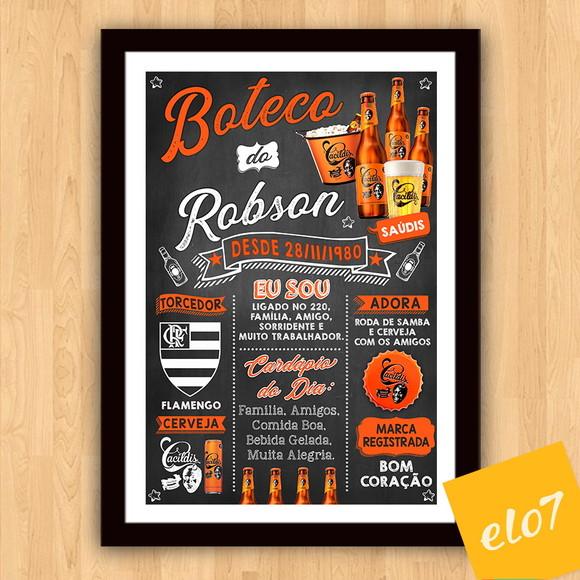 Chalkboard Quadro Poster Boteco Colorido Com Frases