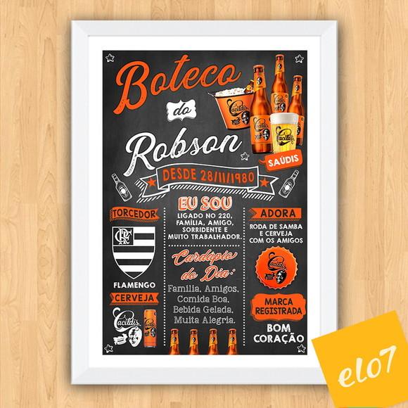 Chalkboard Quadro Poster Boteco Colorido Com Frases
