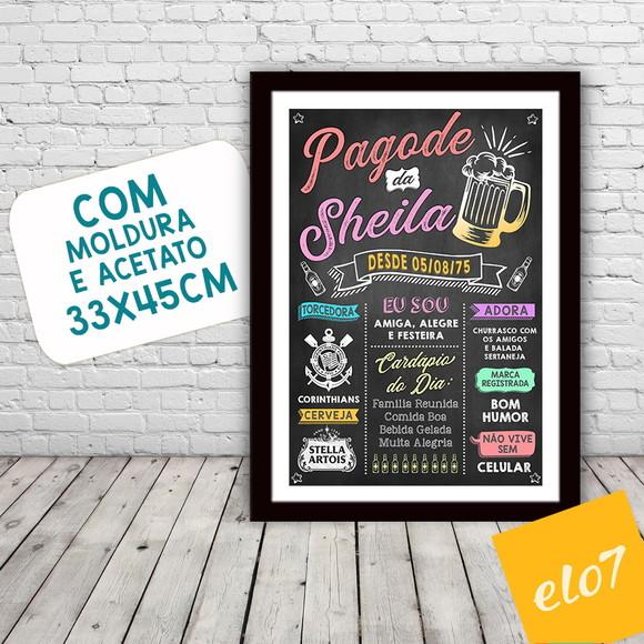 Chalkboard Quadro Poster C/ Moldura Pagode A3 30x42cm