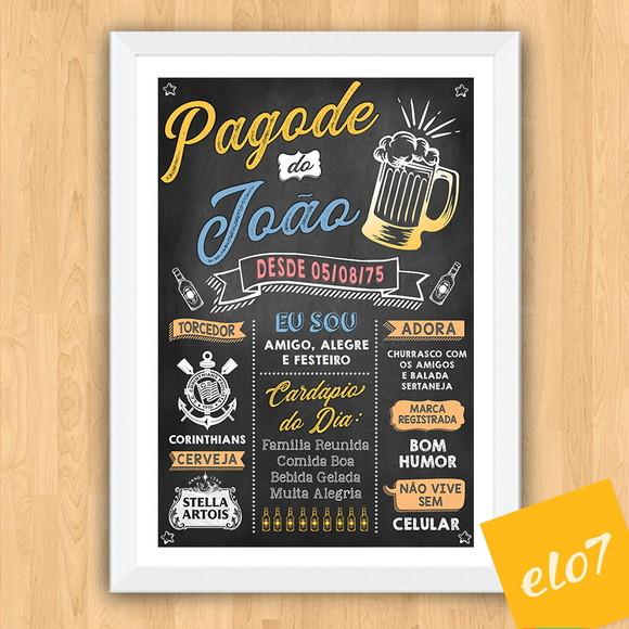 Chalkboard Quadro Poster C/ Moldura Pagode A3 30x42cm