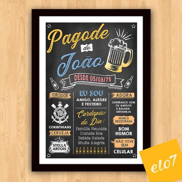 Chalkboard Quadro Poster C/ Moldura Pagode A3 30x42cm