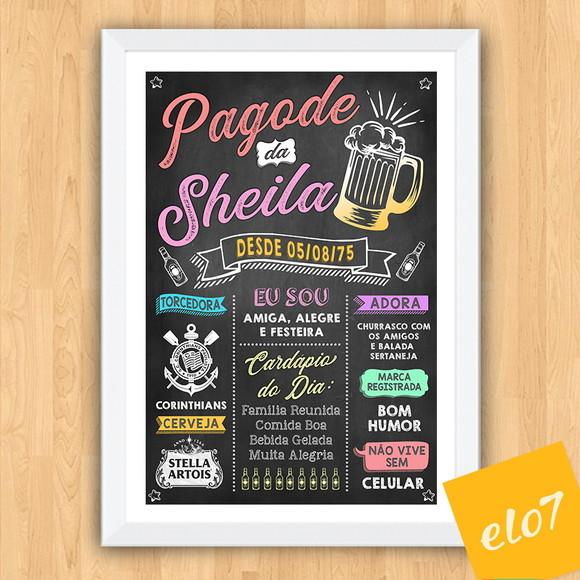 Chalkboard Quadro Poster C/ Moldura Pagode A3 30x42cm
