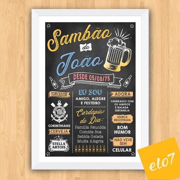 Chalkboard Quadro Poster C/ Moldura Sambão A3 30x42cm