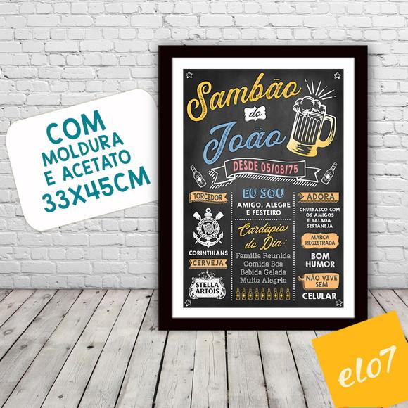 Chalkboard Quadro Poster C/ Moldura Sambão A3 30x42cm