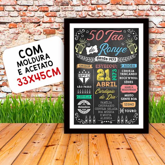 Chalkboard Quadro Poster Cinquentão do Ronye A3 30x42cm