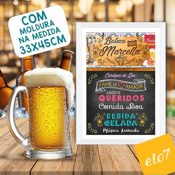 Chalkboard Quadro Poster Com Moldura Boteco A3 30x42cm