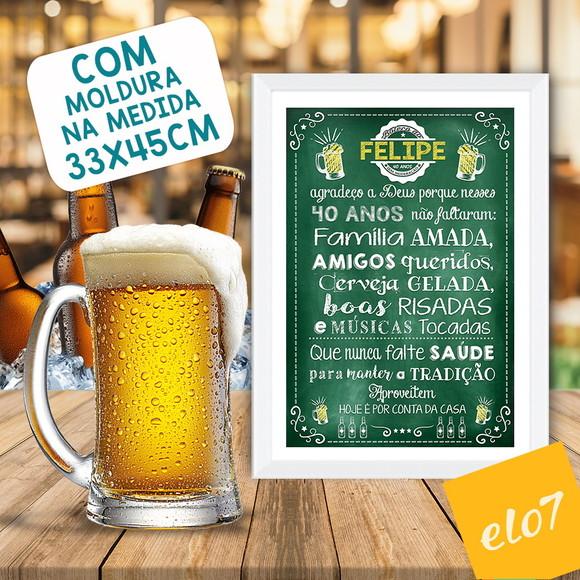 Chalkboard Quadro Poster Com Moldura Boteco A3 30x42cm