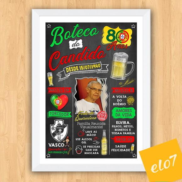 Chalkboard Quadro Poster Com Moldura Boteco A3 30x42cm
