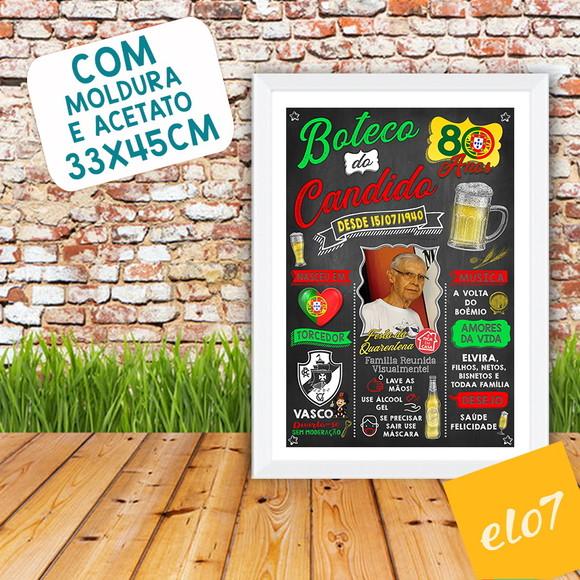 Chalkboard Quadro Poster Com Moldura Boteco A3 30x42cm