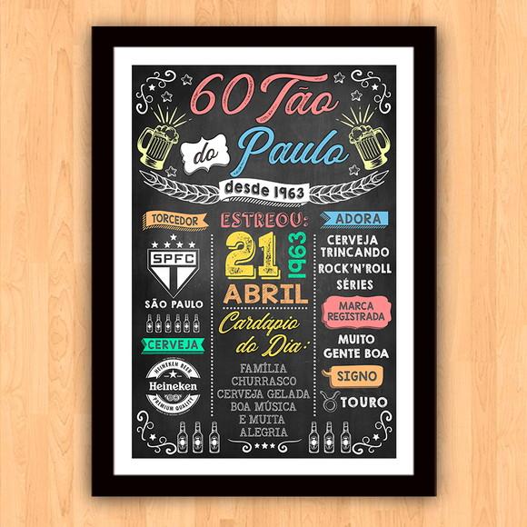 Chalkboard Quadro Poster Sessentão do Paulo A3 30x42cm