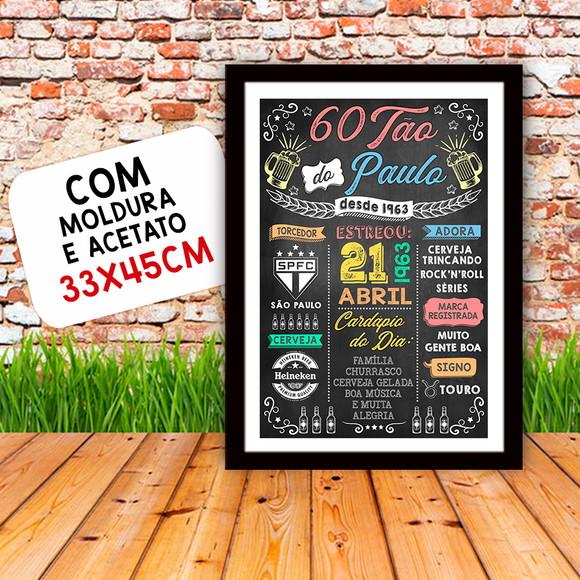 Chalkboard Quadro Poster Sessentão do Paulo A3 30x42cm
