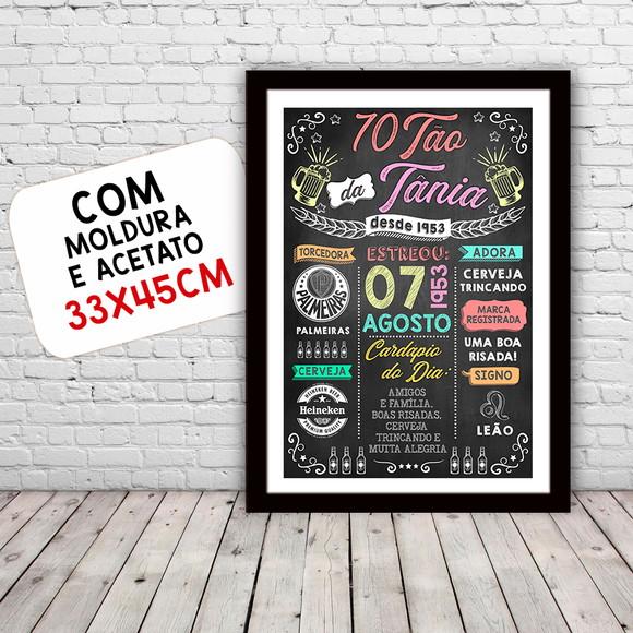 Chalkboard Quadro Poster Setentão da Tania A3 30x42cm