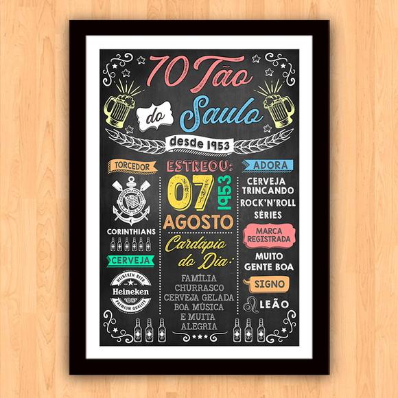 Chalkboard Quadro Poster Setentão do Saulo A3 30x42cm
