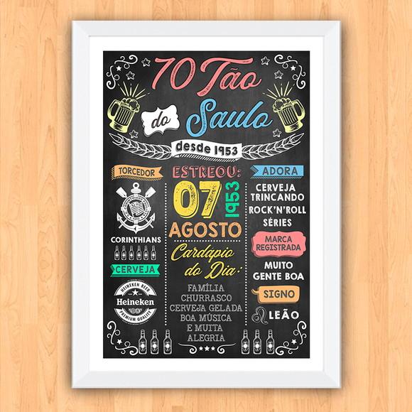Chalkboard Quadro Poster Setentão do Saulo A3 30x42cm