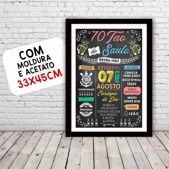 Chalkboard Quadro Poster Setentão do Saulo A3 30x42cm