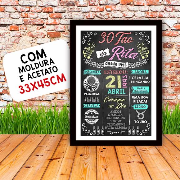 Chalkboard Quadro Poster Trintão da Rita A3 30x42cm