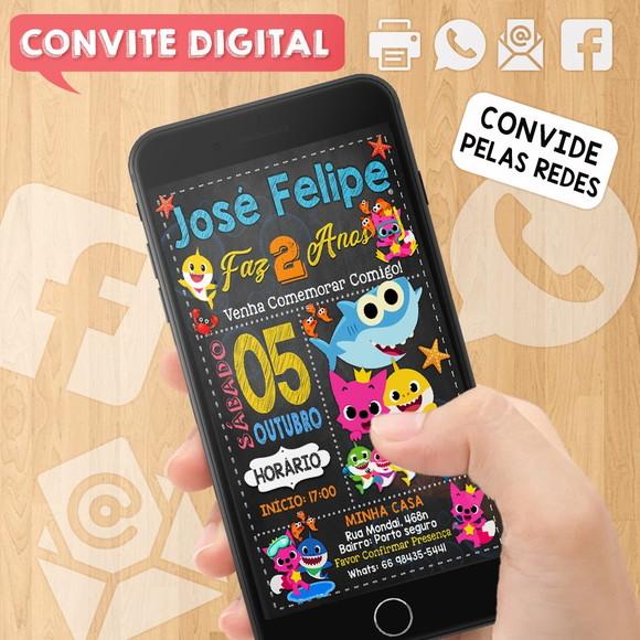 Convite Digital Aniversário Baby Shark