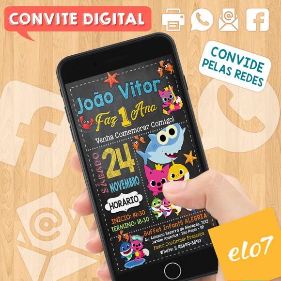 Convite Digital Aniversário Baby Shark