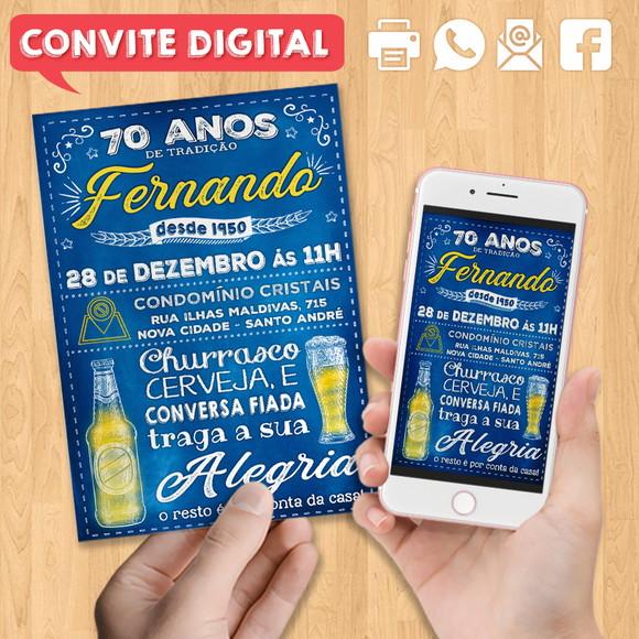 Convite Digital Aniversário Boteco 70 Anos Fernando