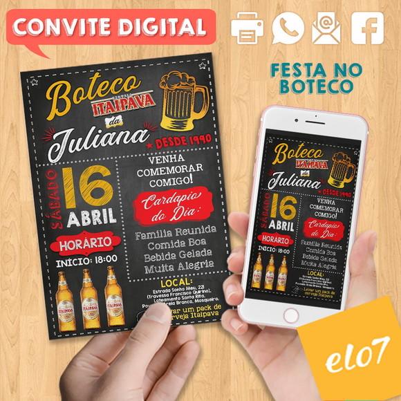Convite Digital Aniversário Boteco Ita Itaipava Juliana