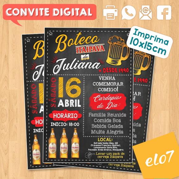 Convite Digital Aniversário Boteco Ita Itaipava Juliana
