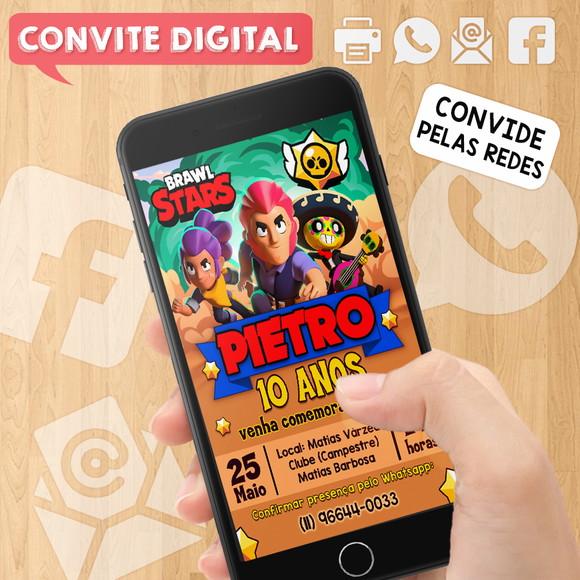Convite Digital Aniversário Brawl Stars
