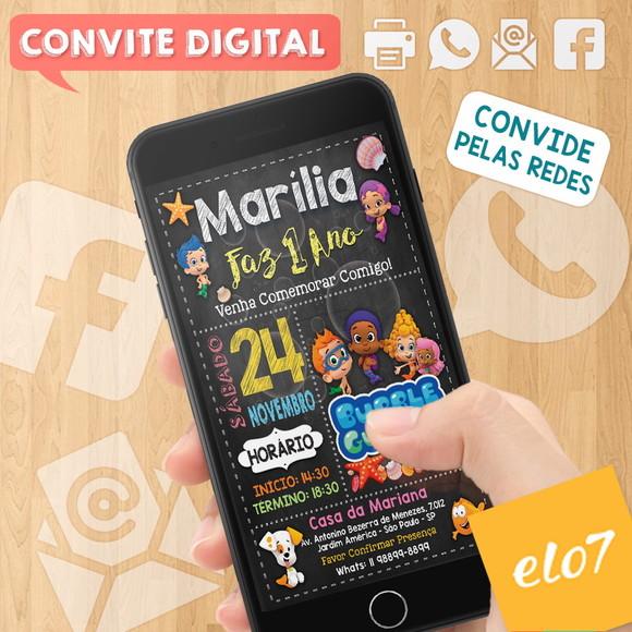 Convite Digital Aniversário Bubble Guppies